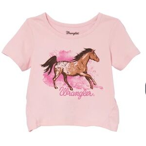 Wrangler Girl's "Horse" Graphic Short Sleeve Tee, Pink